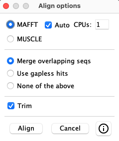 query align menu