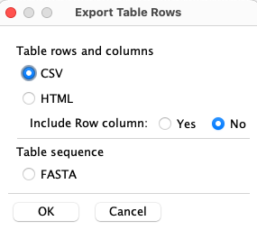 result export