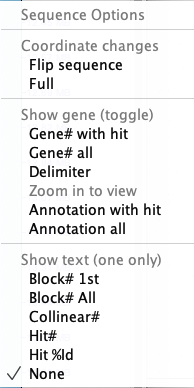 sequence filter popup
